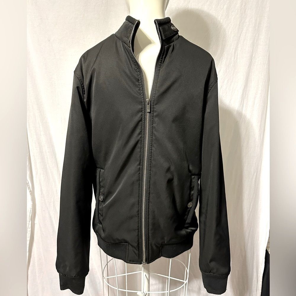 Paco Rabanne Men's Black Front Full Zip Bomber Jacket Size Small